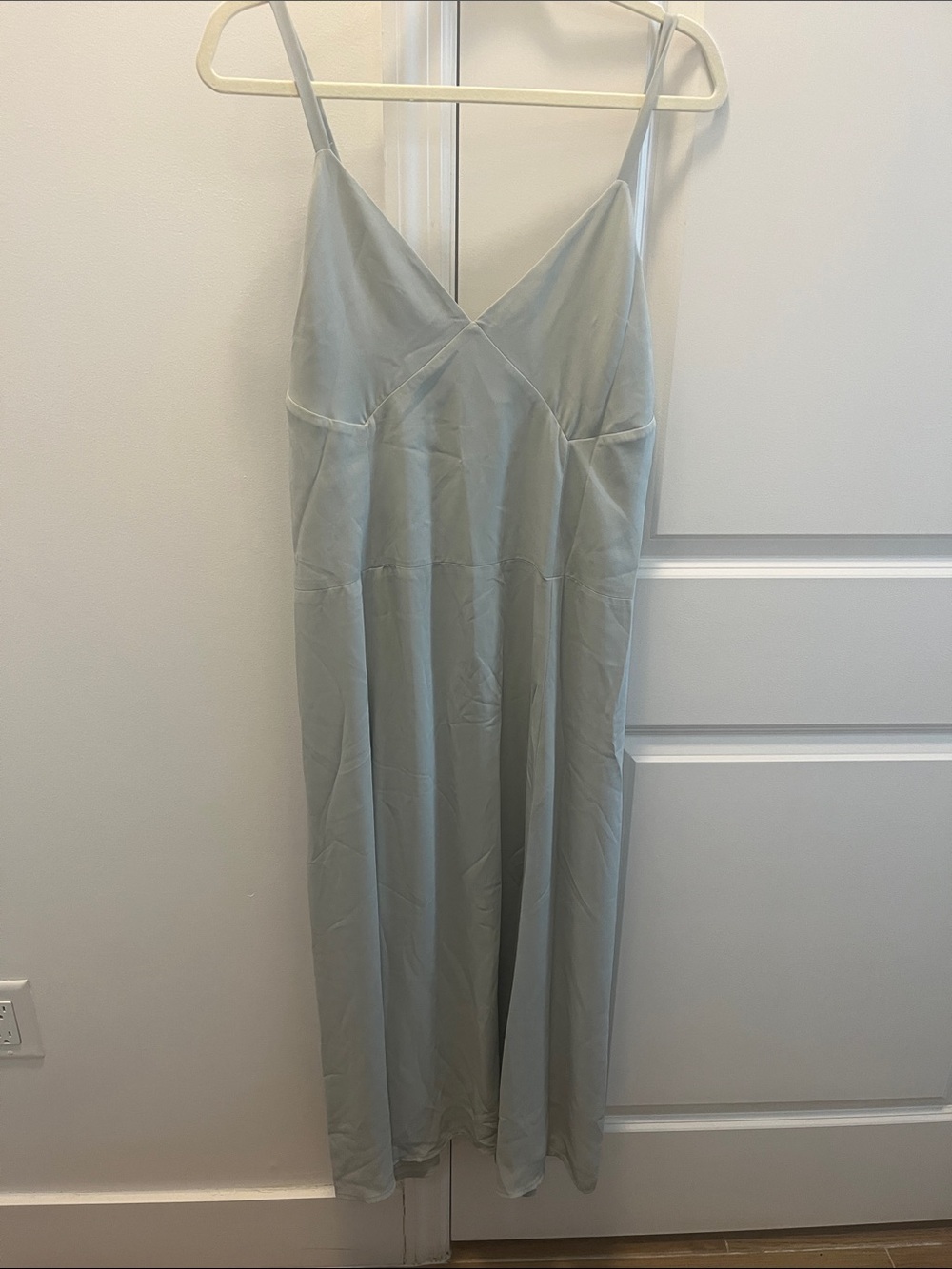 Light Sage Slip Dress with V-Neck